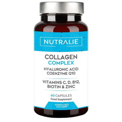 "Colágeno con Ácido Hialurónico y Q10 - Colágeno Hidrolizado Puro con Vitaminas C A D B12 + Zinc - 60 cápsulas Nutralie "