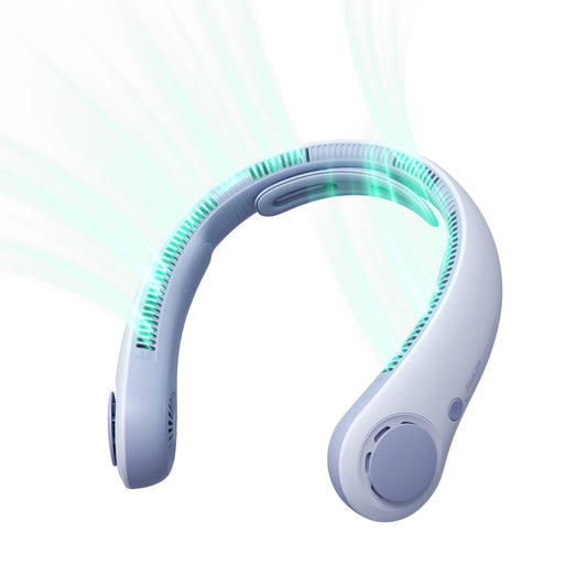 Upgraded Portable Neck Fan with 5000mAh Battery, Neck Support, and 5 Adjustable Speed Settings for Outdoor Wear