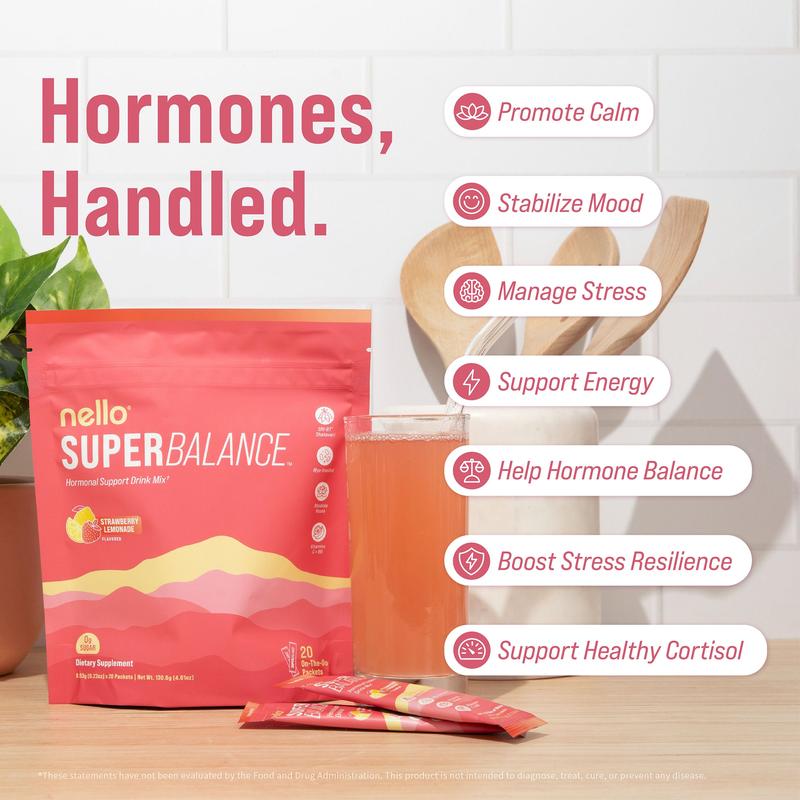 Hormone Support Drink Mix -3 Flavors 20 On-The-Go Powder Packets 0g Sugar Antioxidant Supplement for Women
