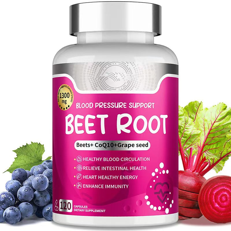 Organic Beetroot Capsules With Coenzyme Q10 Grape Seed 1300 Mg Heart Health Support Beetroot Capsules