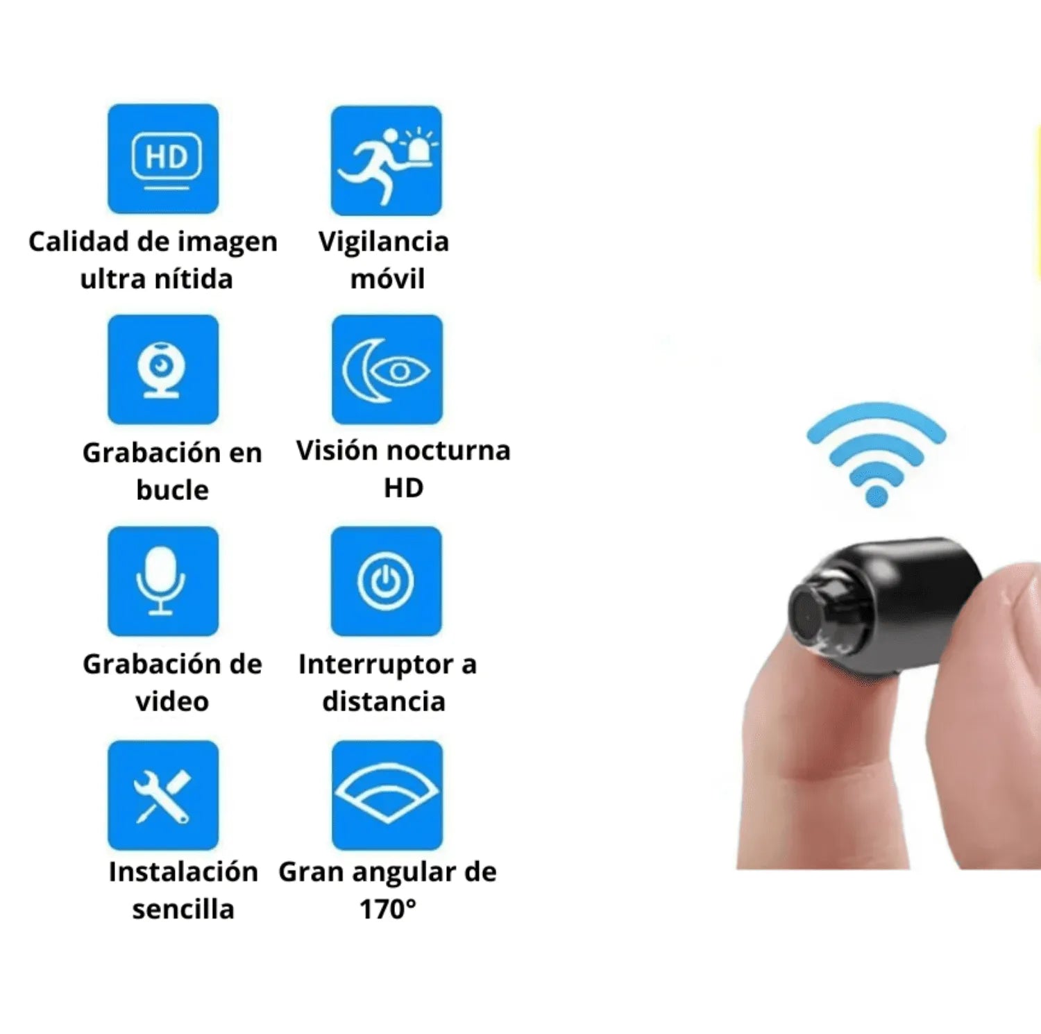 NanoCam Pro: La Vigilancia Permanente para Proteger su Hogar y a sus Seres Queridos (Visión Directa en el Móvil)