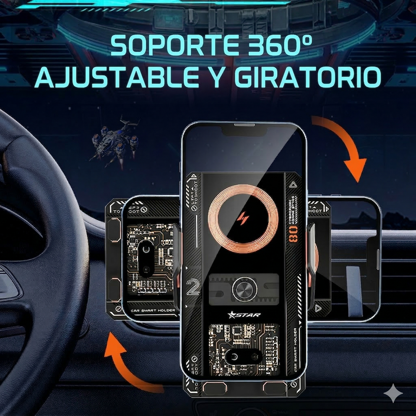 Soporte Pro Automático + Carga Inalámbrica