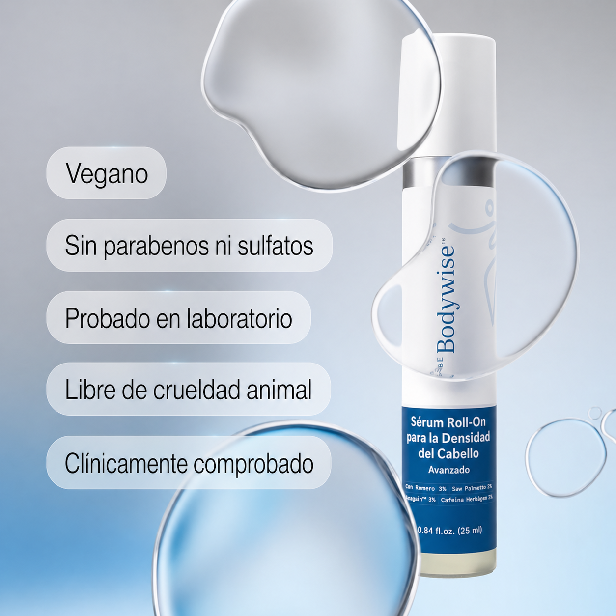 Rosemary Hair Growth Serum Roll on 25 ml 3% Rosemary, 3% Redensyl & 2% Anagain DHT-Blocking Scalp Serum Boosts Oxygen Flow
