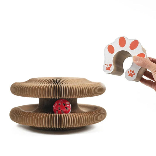 Cat Scratching Board with Bell, Corrugated Paper Claw Grinding and Climbing Frame for Cats